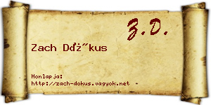 Zach Dókus névjegykártya